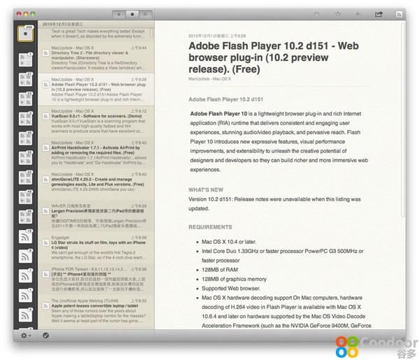 Mac软件-RSS阅读器 Reeder 2 最新绿色版 for Mac 2.5.2