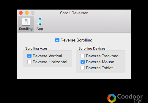 Mac软件-Scroll Reverse(1.7.2)Mac分开设定触摸板和鼠标的滚动方向
