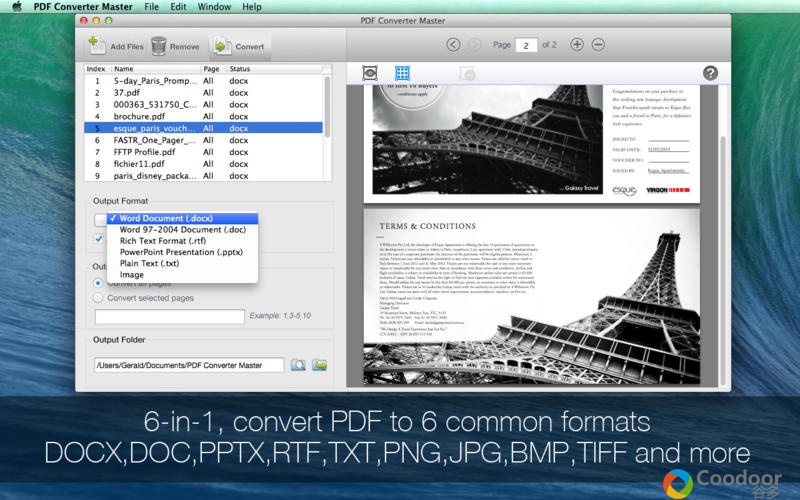 Mac软件-PDF转换大师 PDF Converter Master(3.2.0)绿色版版-Pdf快速转换为DOC/PPT/TXT